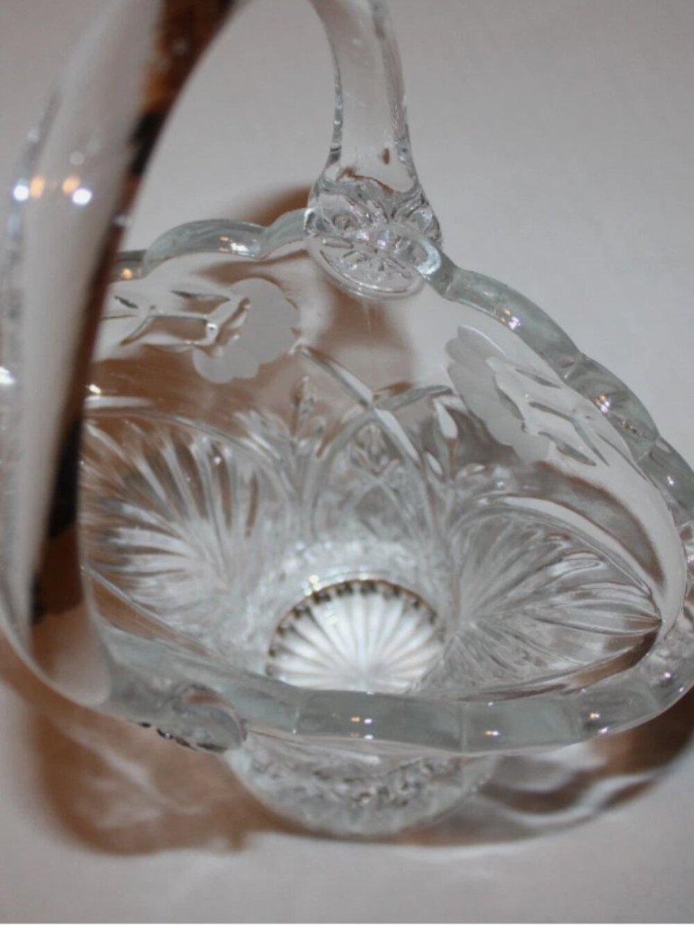 Vintage Princess House Heritage Romance Collection Lead Crystal Flower Basket